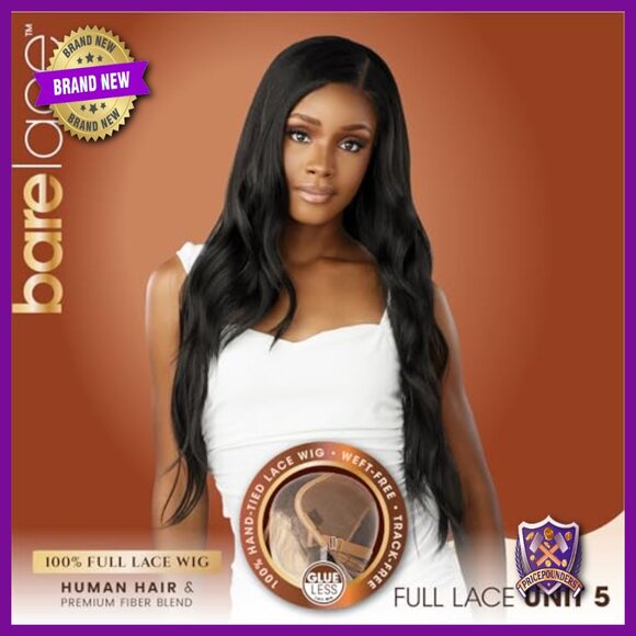 Human Hair Blend Full Lace Wig Glueless Preplucked Hairline Wavy Style main image 5
